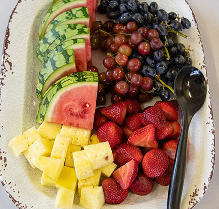 Fruit platter at Boxwood Gulch Ranch